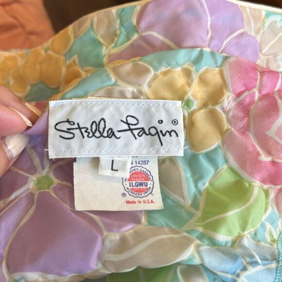 70s Stella Fagin Pastel Flower Power Zip Up Front Robe or Lounging Gown - Picture 7 of 9